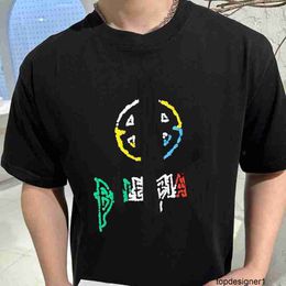 Designer High version summer trendy brand Paris B family loose cotton short sleeved T-shirt for couples colored letter Tee FB19