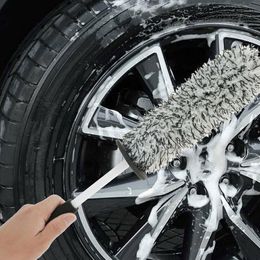 Car Wash Super Brush Microfiber Wheels Brush Non-Slip soft Handle Easy To Cleaning car wheel Spokes Car Accessories
