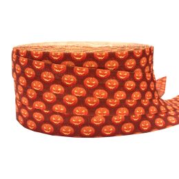 5Yard 16mm Pumpkins Print Halloween Fold over Elastic Band Sewing Tape Handmade Crafts Accessories DIY Baby Headband Hair Ties