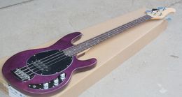 Factory Custom 4string Purple Electric Bass Guitar with Rosewood FingerboardBlack PickguardChrome HardwaresOffer Customized7805681