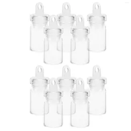 Vases 10 Pcs Pendant Wishing Bottle Glass Jar With Lid Mini Bottles Stopper Cell Phone