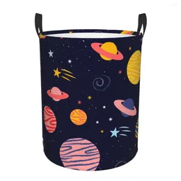 Laundry Bags Basket Colorful Lovely Galaxy Background Cloth Folding Dirty Clothes Toys Storage Bucket Household