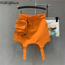 Skirts Skorts 2023 Faldas Mujer De Moda Mini Skirts for Women Y2k Clothing High Waist Casual Jupe Harajuku Korean Fashion Pocket Bodycon Skirt 240330