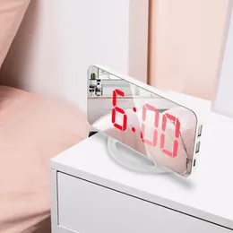 Table Clocks 1 Set Useful LED Mirror Clock ABS Alarm Digital Convenient Automatic Light Sensitive