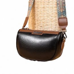 fi Small PU Leather Underarm Saddle Bags for Women Vintage Designer Shoulder Crossbody Bag Wide Strap Purse and Handbags o2He#