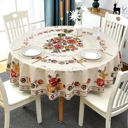 Tapestries Round Table Cloth Gilding Tablecloth Waterproof Scalding Oil Proof Wash Free Pvc