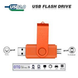3 IN 1 Metal OTG 64GB Flash Drive USB 2.0 32GB Mini Pen Drives Red Custom Logo 16GB Memory Stick Gifts Key Chain 8GB U Disc 4GB