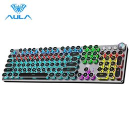 AULA Mechanical Keyboard 104 keys Blue Brown Black Switch Gaming Keyboards for Tablet Desktop Russian Hebrew Spanish Korean