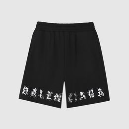 Three-dimensional embroidery shorts terry cotton jersey face feel comfortable simple versatile cotton inner drawstring waist head Asian size