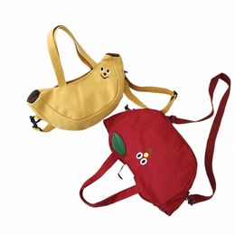 japanese Banana Apple Carto Cute Kawaii Lady Menger Bag Girl Canvas Bag Female Student Shoulder Woman Bag Storage Wallet g8BV#