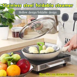 Double Boilers Steamer Basket Stainless Steel Vegetable Folding Insert