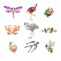 Brooches Cute Animals Paint Metal Butterfly Scorpion Bird Lovely Women Lapel Pin Breastpin Corsage Badges Gift For Men Accessory