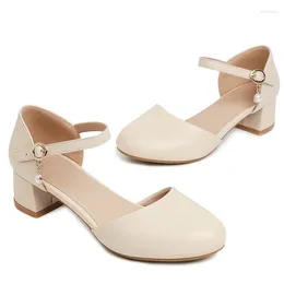 Casual Shoes Straps Low Heels Women's Mary Janes Summer Comfortable Elegant Short Heeled Party Wedding Office Shoe Girls Large Size