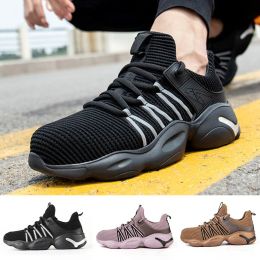 Boots Lin King Men Women Safety Shoes Sneakers Breathable Knit Lightweight Outside Work Boots Non Slip Casual Shoes Lace Up Sneakers