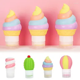 Storage Bottles Ice Cream Sub Packaging Bottle Cartoon ABS Silicone Lotion Dispensing Portable Empty Travel Sealing Accessories