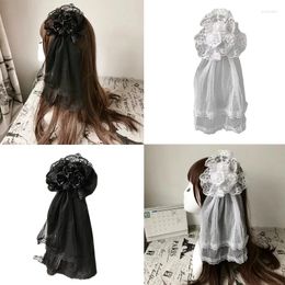 Party Supplies Gothic Lace Veil Vintage Headdress Rose Hairpin Cosplay Accessories