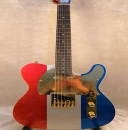 electric guitar basswood body and maple neck lBuck Owens customized electric guitar multi color flag4489562