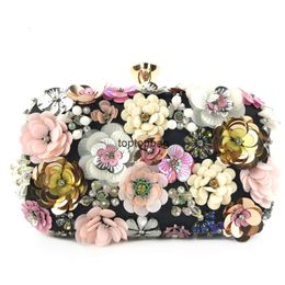 Designer Luxury fashion Diamond Clutch Bags Exquisite sequin flower dinner bag with beads and diamond wedding bag