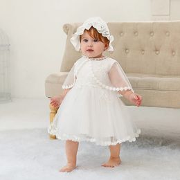 Baby Christening Gowns Infant Baby Girl Baptism Wear Baby Girl Clothes Summer Dresses Baby Girl Wedding Dress Baby 240319