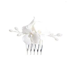 Hair Clips Barrettes Jewellery Headdress Comb White Flower Decor Versatile Pearl For Cosplay Party Chinese Cloth Cheongsam Drop Delivery Otmwn