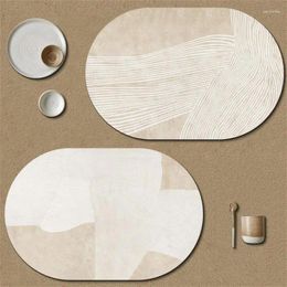 Table Mats Dining Mat Waterproof Simple Household Oval Tools Western Food Oil-proof Wash-free Leather Bowl Modern