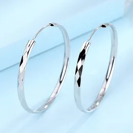 Hoop Earrings 925 Sterling Silver Original Designer 5CM Large Circle For Women Fashion Party Wedding Jewellery Christmas Gifts