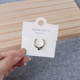 Jewellery Pouches Wholesale 100Pcs/Lot 6x6cm White Finger Ring Cards Rectangle Hoop Buckle Spherical Earrings Packaging Display Card Hang Tags