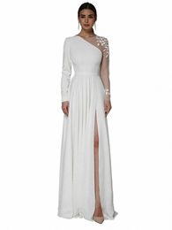 elegant Full Sleeves O-neck Appliques A-line Illusi Wedding Dr For Women 2024 Court Train Bridal Gown Vestido De Noiva G8oD#