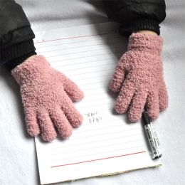Warmom Coral Fleece Thicken Kids Gloves Winter Keep Warm Children Baby Plush Furry Full Finger Mittens Soft Gloves For 0-4 Years