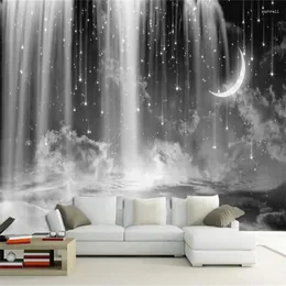 Tapeten HD 3D Wallpaper Wandbild Wasserfall Wolke Wand für Kinder Wohnzimmer Schlafzimmer Sofa TV Hintergrund Dekoration