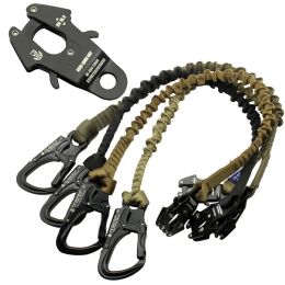 Tools Military CE Certified Double Head Safety Belt Outdoor Climbing Fast Descent Restraint Quick Release Elastic Rope Frog