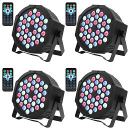 36 LED Lights RGB Par Can disco Light 4 Packs DJ Stage DMX 7 Channel Light Sound Activated Party Light For Nightclub Party Disco