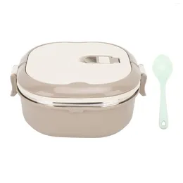 Dinnerware Lunch Box 304 Stainless Steel Portable Insulated Sealed Student Bento Boxes With Spoon For School Office