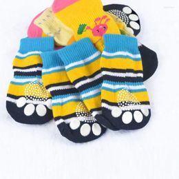 Dog Apparel 4pcs Warm Puppy Shoes Soft Pet Knits Socks Cute Cartoon Anti Slip Skid For Small Dogs Breathable Fashion Products