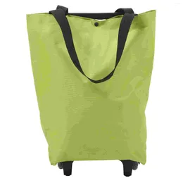 Storage Bags Grocery Tote Bag Shopping Tug Collapsible Trolley With Wheel Folding Reusable Pouch