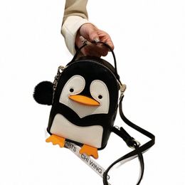 2022 New Carto PU Cute Penguin Female Small Bag Chain Bag Fi Doll Bag Crossbody c6U3#