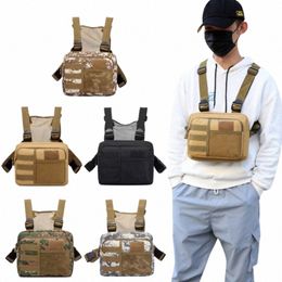 multi-functi Tactical Vest Unisex Chest Rig Bag Fi Men's Hip-hop Streetwear Chest Bags Waterproof Oxford Sport Backpack L70C#