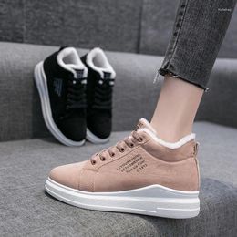 Casual Shoes Winter Women Warm Short Plush Pink Black Lightweight Sneakers Platform Vulcanize Trainers Female Thick Sole Mujer