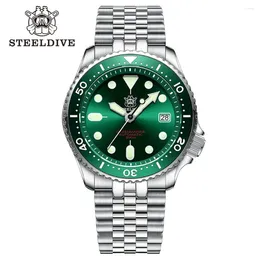 Wristwatches Steeldive SD1973 Men's Watch Dive Automatic Mechanical NH35 Bracelet 41mm Diver Men Watches Luxury