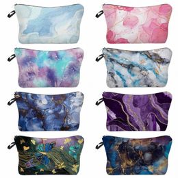 makeup Bags Practical Size Simple Custom Colorful Line Pattern Printed Toiletry Bag Creativity Design Cosmetic Bags Women Travel 24ZF#