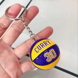 Keychains Lanyards Curry Basketball Keychain Car Keyring All Star Fan Keychain Ball Bag Pendant Jewelry Lover Pavilion Best Gift Accessories J240330