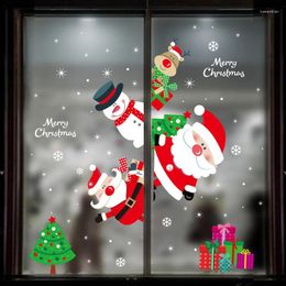 Window Stickers Christmas Snowflake Cling Glass Windows Xmas Decals Decorations Holiday Santa Reindeer Decal Sticker