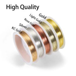 1Roll Gold Colour Copper Wire 0.2/0.3/0.4/0.5/0.6/0.7/0.8/1.0mm Beading Cord DIY for Jewellery Making Accessories Wholesale