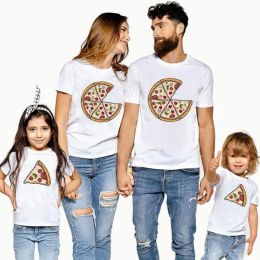 Family Matching Clothes Pizza Slice Family Look T shirt Daddy Mommy and Me Baby T-shirt Father's Day Mother's Day Newborn Gift