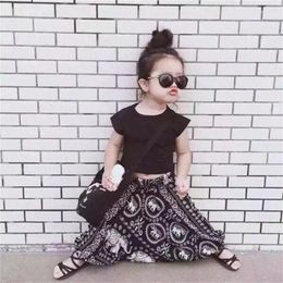 Clothing Sets Fashion Summer Baby Girls Clothes Kids Cute 2Pcs Cotton T-Shirts Harem Pants Children For Boys And