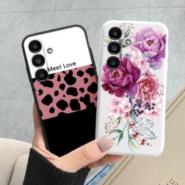 Case For Samsung Galaxy A14 5G Cute Heart Flower Back Cover Soft Silicone Matte Protective Funda For Samsung A 14 GalaxyA14 Bags