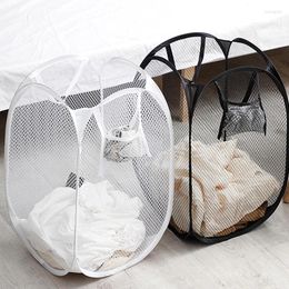 Laundry Bags Foldable Dirty Clothes Mesh Basket With Handle High-capacity Breathable Storage Household Sundries Organiser