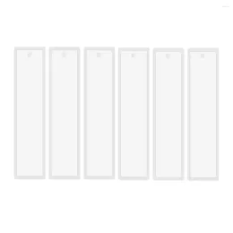 Baking Tools 6 Pcs/Set 5.7 Inch Rectangle Silicone Bookmark Mould DIY Mould Making Epoxy Resin Jewellery Craft Transparent