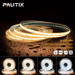 PAUTIX COB LED Strip IP65 Waterproof 5M 10M DC12V/24V 320 480leds/m Fremabile flemutibile ad alta densità 2700K-6000K Luci a LED LED