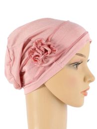 New Women Muslim Hijab Stretch Headscarf Flower Turban Chemo Cap Beanies Hat Hair Loss Cover Bonnet Skullies Cap Headwear